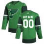 Men's St. Louis Blues adidas Green 2020 St. Patrick's Day Custom Jersey Men's St. Louis Blues adidas Green 2020 St. Patrick's Day Custom Jersey