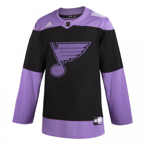 Men's St. Louis Blues adidas Black Hockey Fights Cancer Custom Practice Jersey Men's St. Louis Blues adidas Black Hockey Fights Cancer Custom Practice Jersey