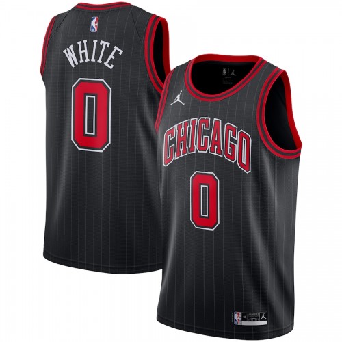 Men's Chicago Bulls Coby White #0 Jordan Brand Black 2020/21 Swingman Jersey - Statement Edition Men's Chicago Bulls Coby White #0 Jordan Brand Black 2020/21 Swingman Jersey - Statement Edition