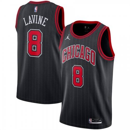 Men's Chicago Bulls Zach LaVine #8 Jordan Black 2020/21 Swingman Jersey - Statement Edition Men's Chicago Bulls Zach LaVine #8 Jordan Black 2020/21 Swingman Jersey - Statement Edition