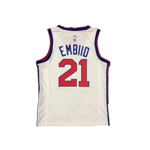 Men's Philadelphia 76ers Joel Embiid #21 White Hardwood Classics Finished Swingman Jersey Men's Philadelphia 76ers Joel Embiid #21 White Hardwood Classics Finished Swingman Jersey