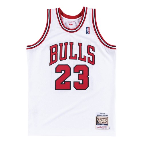 Men's Chicago Bulls Michael Jordan #23 Throwback White 1997-98 Hardwood Classics Player Jersey Men's Chicago Bulls Michael Jordan #23 Throwback White 1997-98 Hardwood Classics Player Jersey