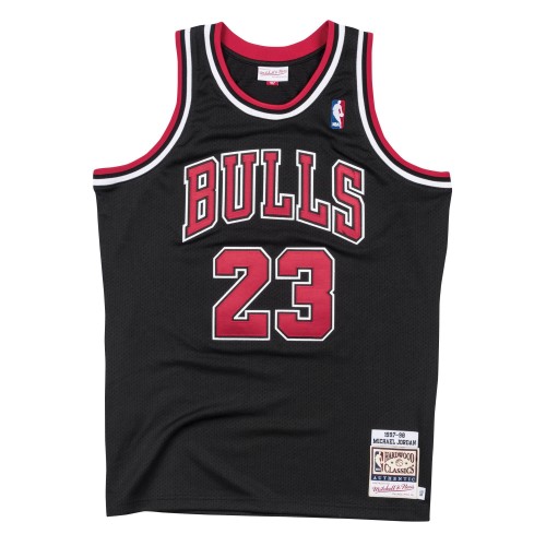 Men's Chicago Bulls Michael Jordan #23 Throwback Black 1997-98 Hardwood Classics Player Jersey