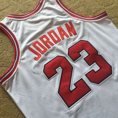 Men's Chicago Bulls Michael Jordan #23 Throwback White 1984-85 Hardwood Classics Player Jersey Men's Chicago Bulls Michael Jordan #23 Throwback White 1984-85 Hardwood Classics Player Jersey