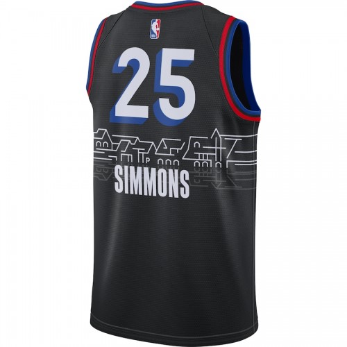 Men's Philadelphia 76ers Ben Simmons #25 Nike Black 2020/21 Swingman Player Jersey–City Edition Men's Philadelphia 76ers Ben Simmons #25 Nike Black 2020/21 Swingman Player Jersey–City Edition