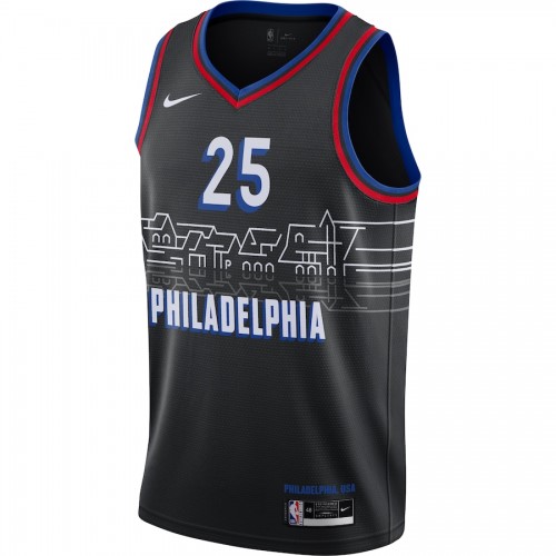 Men's Philadelphia 76ers Ben Simmons #25 Nike Black 2020/21 Swingman Player Jersey–City Edition Men's Philadelphia 76ers Ben Simmons #25 Nike Black 2020/21 Swingman Player Jersey–City Edition