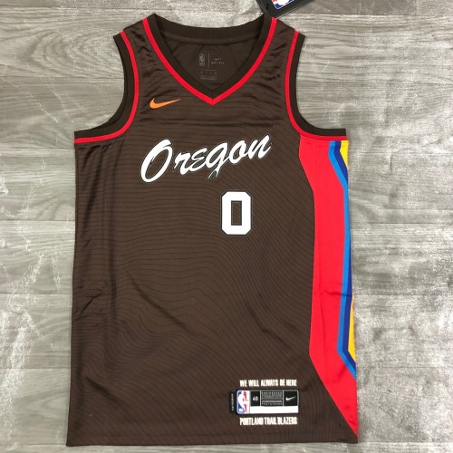 Men's Portland Trail Blazers Damian Lillard #0 Nike Brown 20/21 Swingman Player Jersey–City Edition Men's Portland Trail Blazers Damian Lillard #0 Nike Brown 20/21 Swingman Player Jersey–City Edition