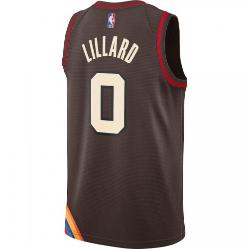 Men's Portland Trail Blazers Damian Lillard #0 Nike Brown 20/21 Swingman Player Jersey–City Edition Men's Portland Trail Blazers Damian Lillard #0 Nike Brown 20/21 Swingman Player Jersey–City Edition