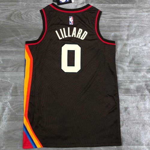 Men's Portland Trail Blazers Damian Lillard #0 Nike Brown 20/21 Swingman Player Jersey–City Edition Men's Portland Trail Blazers Damian Lillard #0 Nike Brown 20/21 Swingman Player Jersey–City Edition