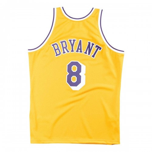 Men's Los Angeles Lakers Kobe Bryant #8 Throwback Yellow 1996-97 Hardwood Classics Jersey Men's Los Angeles Lakers Kobe Bryant #8 Throwback Yellow 1996-97 Hardwood Classics Jersey