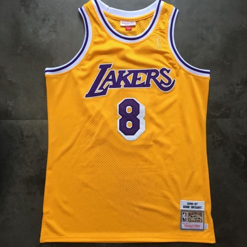 Men's Los Angeles Lakers Kobe Bryant #8 Throwback Yellow 1996-97 Hardwood Classics Jersey Men's Los Angeles Lakers Kobe Bryant #8 Throwback Yellow 1996-97 Hardwood Classics Jersey