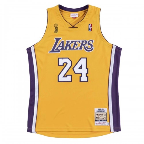 Men's Los Angeles Lakers Finals Kobe Bryant #24 Yellow 08-09 Hardwood Classics Jersey Men's Los Angeles Lakers Finals Kobe Bryant #24 Yellow 08-09 Hardwood Classics Jersey