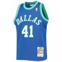 Men's Dallas Mavericks Dirk Nowitzki #41 Throwback Blue 1998-99 Hardwood Classics Jersey Men's Dallas Mavericks Dirk Nowitzki #41 Throwback Blue 1998-99 Hardwood Classics Jersey