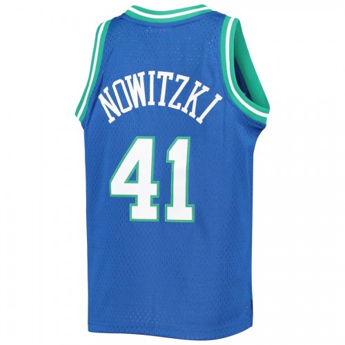 Men's Dallas Mavericks Dirk Nowitzki #41 Throwback Blue 1998-99 Hardwood Classics Jersey Men's Dallas Mavericks Dirk Nowitzki #41 Throwback Blue 1998-99 Hardwood Classics Jersey