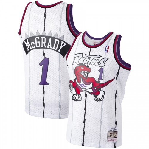 Men's Toronto Raptors Tracy McGrady #1 White 1998-99 Hardwood Classics Swingman Jersey Men's Toronto Raptors Tracy McGrady #1 White 1998-99 Hardwood Classics Swingman Jersey