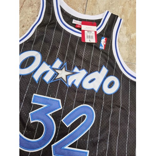 Men's Orlando Magic Shaquille O'Neal #32 Throwback Black 94-95 Hardwood Classics Jersey Men's Orlando Magic Shaquille O'Neal #32 Throwback Black 94-95 Hardwood Classics Jersey