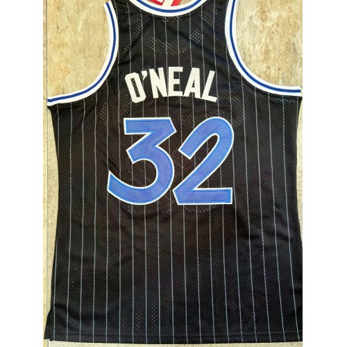 Men's Orlando Magic Shaquille O'Neal #32 Throwback Black 94-95 Hardwood Classics Jersey Men's Orlando Magic Shaquille O'Neal #32 Throwback Black 94-95 Hardwood Classics Jersey