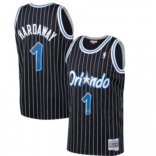 Men's Orlando Magic Anfernee Hardaway #1 Throwback Black 94-95 Hardwood Classics Jersey