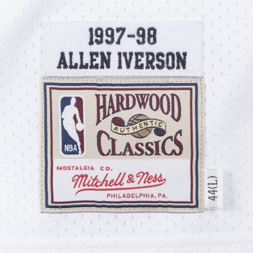 Men's Philadelphia 76ers Allen Iverson #3 Throwback White 1997-98 Hardwood Classics Jersey Men's Philadelphia 76ers Allen Iverson #3 Throwback White 1997-98 Hardwood Classics Jersey