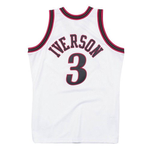 Men's Philadelphia 76ers Allen Iverson #3 Throwback White 1997-98 Hardwood Classics Jersey Men's Philadelphia 76ers Allen Iverson #3 Throwback White 1997-98 Hardwood Classics Jersey