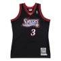Men's Philadelphia 76ers Allen Iverson #3 Throwback Black 1997-98 Hardwood Classics Jersey Men's Philadelphia 76ers Allen Iverson #3 Throwback Black 1997-98 Hardwood Classics Jersey