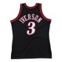 Men's Philadelphia 76ers Allen Iverson #3 Throwback Black 1997-98 Hardwood Classics Jersey Men's Philadelphia 76ers Allen Iverson #3 Throwback Black 1997-98 Hardwood Classics Jersey