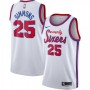 Men's Philadelphia 76ers Ben Simmons #25 White Hardwood Classics Finished Swingman Jersey Men's Philadelphia 76ers Ben Simmons #25 White Hardwood Classics Finished Swingman Jersey