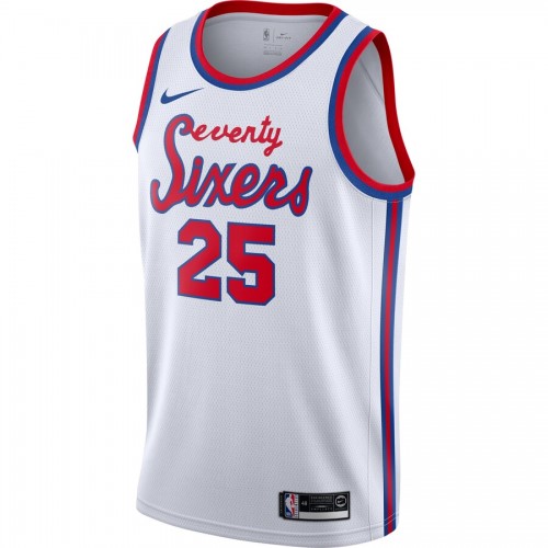 Men's Philadelphia 76ers Ben Simmons #25 White Hardwood Classics Finished Swingman Jersey Men's Philadelphia 76ers Ben Simmons #25 White Hardwood Classics Finished Swingman Jersey