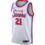 Men's Philadelphia 76ers Joel Embiid #21 White Hardwood Classics Finished Swingman Jersey Men's Philadelphia 76ers Joel Embiid #21 White Hardwood Classics Finished Swingman Jersey