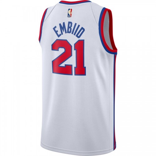 Men's Philadelphia 76ers Joel Embiid #21 White Hardwood Classics Finished Swingman Jersey Men's Philadelphia 76ers Joel Embiid #21 White Hardwood Classics Finished Swingman Jersey