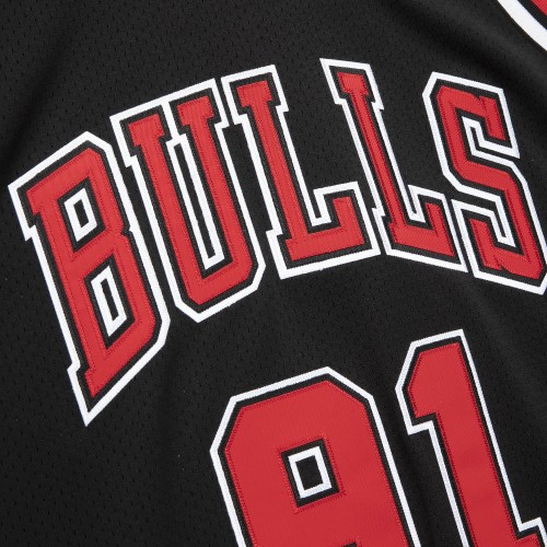 Men's Chicago Bulls Dennis Rodman #91 Throwback Black 97-98 Hardwood Classics Swingman Jersey