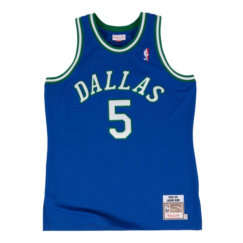 Men's Dallas Mavericks Jason Kidd #5 Throwback Blue 1994-95 Hardwood Classics Jersey