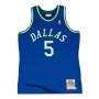 Men's Dallas Mavericks Jason Kidd #5 Throwback Blue 1994-95 Hardwood Classics Jersey