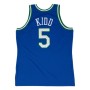 Men's Dallas Mavericks Jason Kidd #5 Throwback Blue 1994-95 Hardwood Classics Jersey