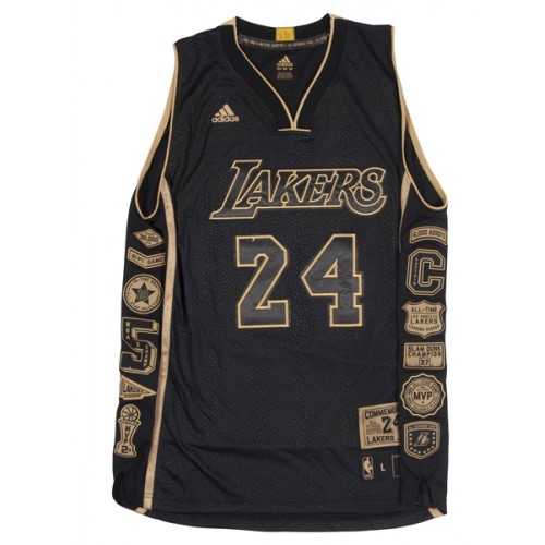 Men's Los Angeles Lakers Kobe Bryant #24 Black Commemorative Career Achievement Jersey Men's Los Angeles Lakers Kobe Bryant #24 Black Commemorative Career Achievement Jersey