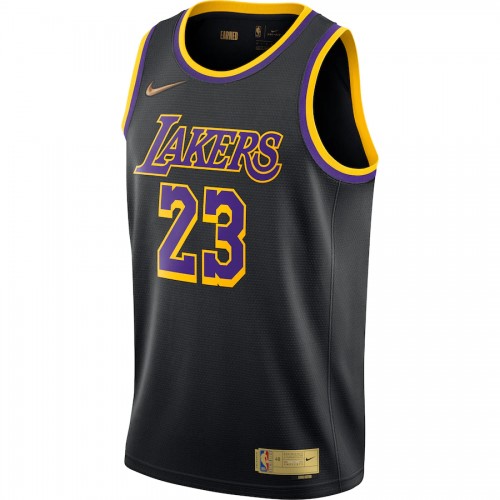 Men's Los Angeles Lakers LeBron James #23 Nike Black 2020/21 Swingman Player Jersey – Earned Edition Men's Los Angeles Lakers LeBron James #23 Nike Black 2020/21 Swingman Player Jersey – Earned Edition