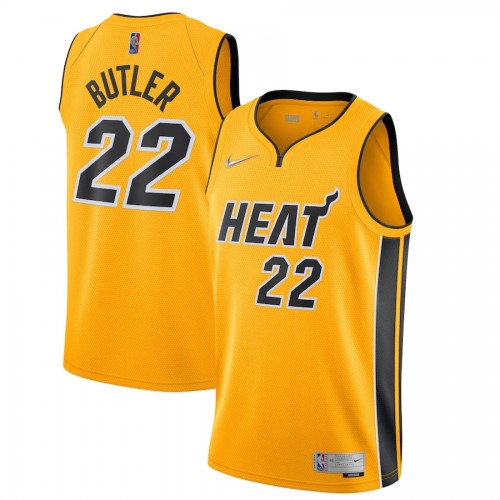 Men's Miami Heat Jimmy Butler #22 Nike Yellow 20/21 Swingman Jersey - Earned Edition Men's Miami Heat Jimmy Butler #22 Nike Yellow 20/21 Swingman Jersey - Earned Edition