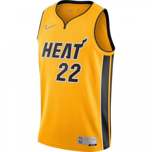 Men's Miami Heat Jimmy Butler #22 Nike Yellow 20/21 Swingman Jersey - Earned Edition Men's Miami Heat Jimmy Butler #22 Nike Yellow 20/21 Swingman Jersey - Earned Edition