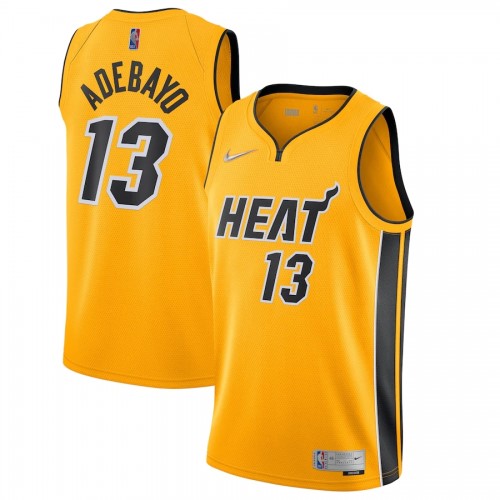 Men's Miami Heat Bam Adebayo #13 Nike Yellow 20/21 Swingman Jersey - Earned Edition Men's Miami Heat Bam Adebayo #13 Nike Yellow 20/21 Swingman Jersey - Earned Edition
