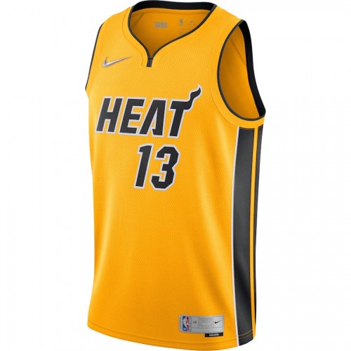 Men's Miami Heat Bam Adebayo #13 Nike Yellow 20/21 Swingman Jersey - Earned Edition Men's Miami Heat Bam Adebayo #13 Nike Yellow 20/21 Swingman Jersey - Earned Edition