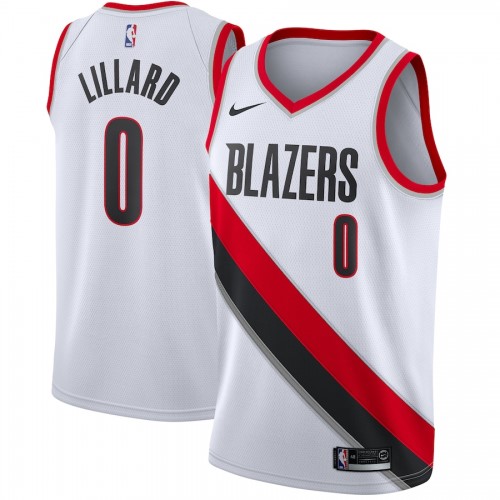 Men's Portland Trail Blazers Damian Lillard #0 Nike White Swingman Jersey - Association Edition Men's Portland Trail Blazers Damian Lillard #0 Nike White Swingman Jersey - Association Edition