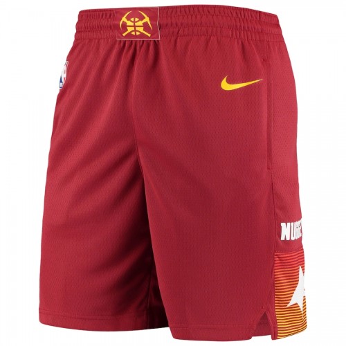 Men's Denver Nuggets Nike Red 2020/21 Swingman Shorts - City Edition Men's Denver Nuggets Nike Red 2020/21 Swingman Shorts - City Edition