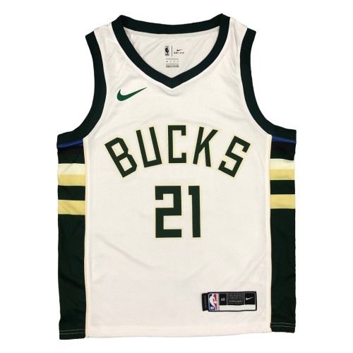 Men's Milwaukee Bucks Jrue Holiday #21 Nike White 2020/21 Swingman Jersey - Association Edition Men's Milwaukee Bucks Jrue Holiday #21 Nike White 2020/21 Swingman Jersey - Association Edition