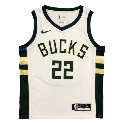 Men's Milwaukee Bucks Khris Middleton #22 Nike White 2020/21 Swingman Jersey - Association Edition Men's Milwaukee Bucks Khris Middleton #22 Nike White 2020/21 Swingman Jersey - Association Edition