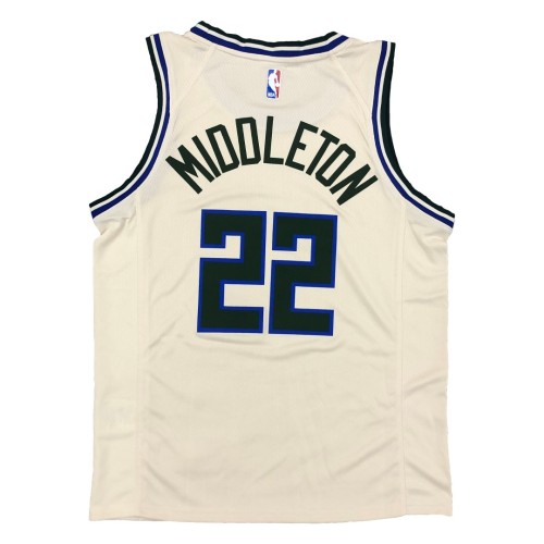 Men's Milwaukee Bucks Khris Middleton #22 Nike White Cream Swingman Jersey - City Edition Men's Milwaukee Bucks Khris Middleton #22 Nike White Cream Swingman Jersey - City Edition