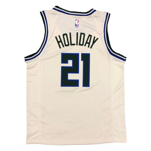 Men's Milwaukee Bucks Jrue Holiday #21 Nike White Cream Swingman Jersey - City Edition Men's Milwaukee Bucks Jrue Holiday #21 Nike White Cream Swingman Jersey - City Edition