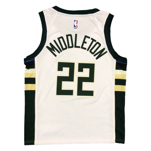 Men's Milwaukee Bucks Khris Middleton #22 Nike White 2020/21 Swingman Jersey - Association Edition Men's Milwaukee Bucks Khris Middleton #22 Nike White 2020/21 Swingman Jersey - Association Edition