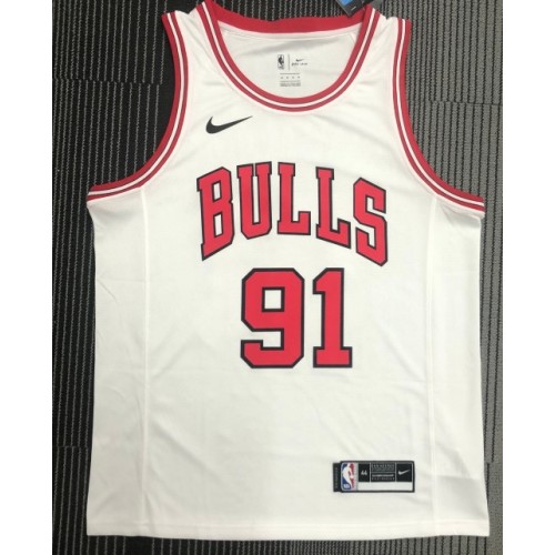 Men's Chicago Bulls Dennis Rodman #91 Nike White Swingman Jersey - Association Edition Men's Chicago Bulls Dennis Rodman #91 Nike White Swingman Jersey - Association Edition