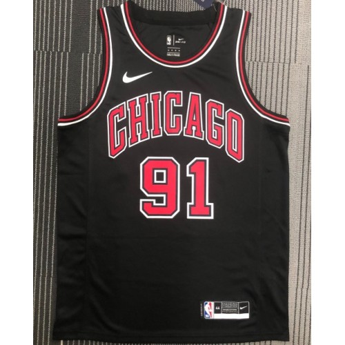 Men's Chicago Bulls Dennis Rodman #91 Nike Black Swingman Jersey - Statement Edition Men's Chicago Bulls Dennis Rodman #91 Nike Black Swingman Jersey - Statement Edition