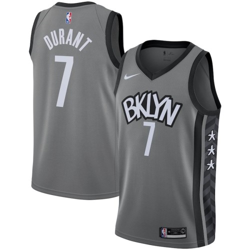 Men's Brooklyn Nets Kevin Durant #7 Nike Gray 2020/21 Swingman Jersey - Statement Edition Men's Brooklyn Nets Kevin Durant #7 Nike Gray 2020/21 Swingman Jersey - Statement Edition